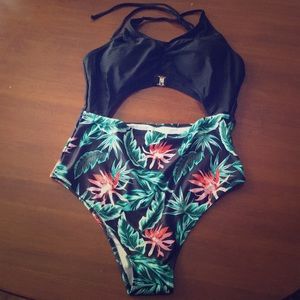 NWT color block one piece